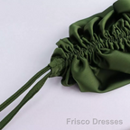 New Satin Green Formal Prom Dresses Spaghetti Strap Party Evening Dresses