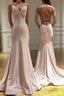 Spaghetti Straps Pink Mermaid Evening Party Dress Long Formal Prom Dress