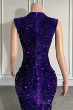 Sequined Sleeveless Mermaid Formal Prom Dresses with Beadings