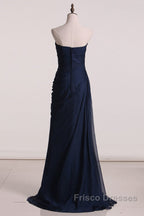 Formal Prom Dress A Line Elegant Chiffon With Ruffles Long Evening Dress