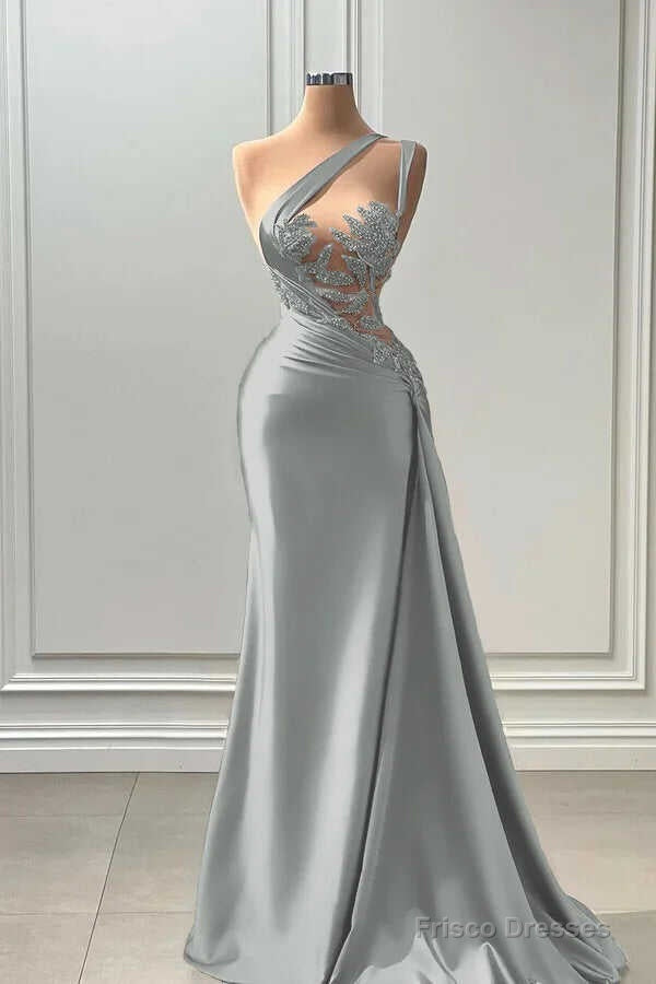Long Prom Dress Sleeveless Strapless with Pleated Beadings