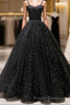 Black Sweetheart Tulle Long Formal Prom Dress, Black Tulle Formal Prom Dress