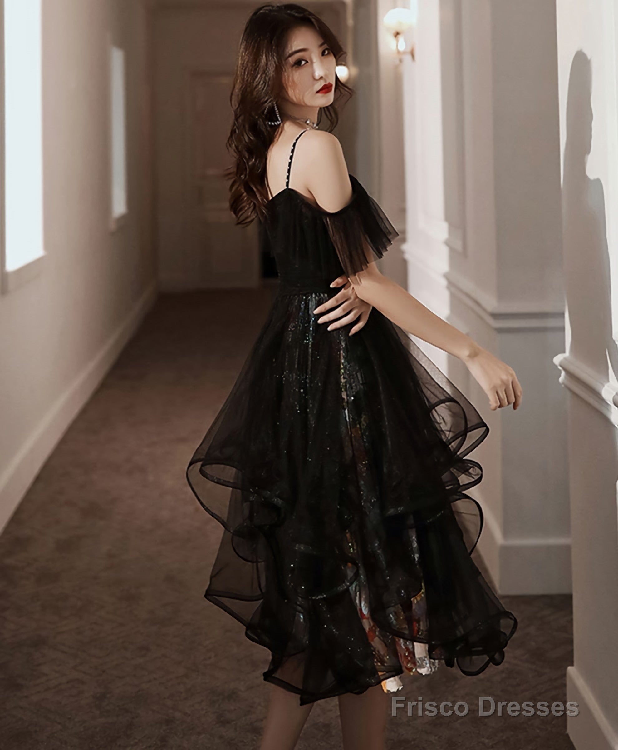 Black Tulle Short Prom Dress, Black Homecoming Dress Main image