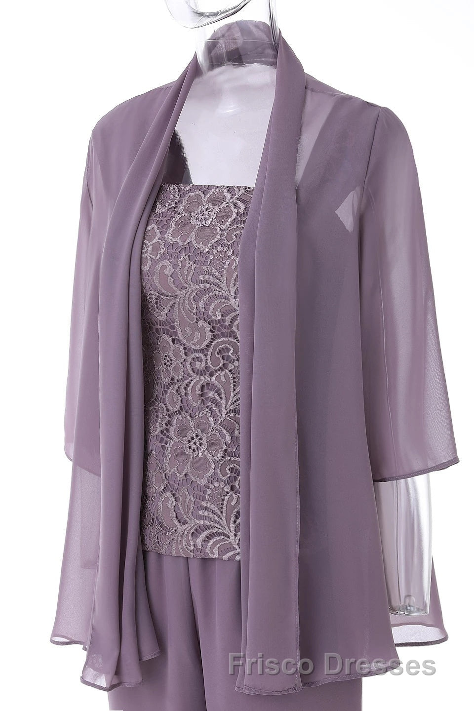 Three-Piece Mauve Square Neck Mother of the Bride Pant Suits Secondary image