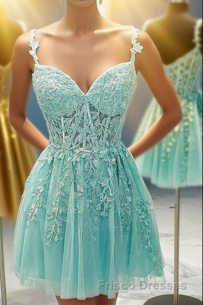 Mint Green Appliques Sweetheart A-Line Homecoming Dress Main image