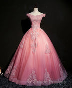 Blue Tulle Lace Off Shoulder Long Formal Prom Dress, Blue Tulle Lace Evening Dress