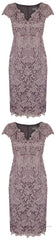 Sheath V Neck Cap Sleeves Lace Empire Mother Of The Bride Dress With Sash 6280