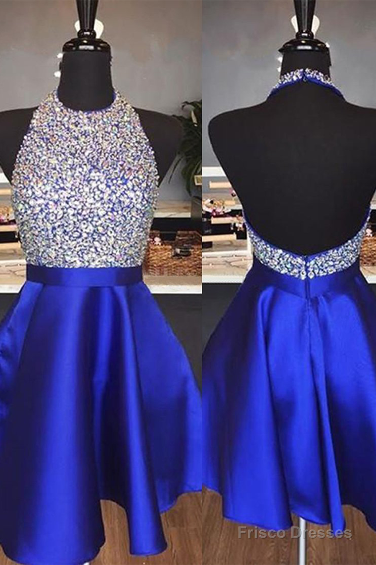 Royal Blue Tulle With Crystal Homecoming Dress Secondary image