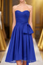 Royal Blue Sweetheart Tie-Side Short Bridesmaid Dress