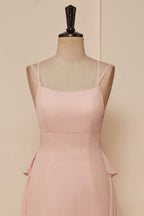 Pink Lace-Up Mermaid Layers Long Prom Dresses