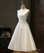 Simple V Neck White Short Formal Prom Dress, White Homecoming Dress