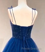 Straps Red Long Formal Prom Dress with Beaded Bodice