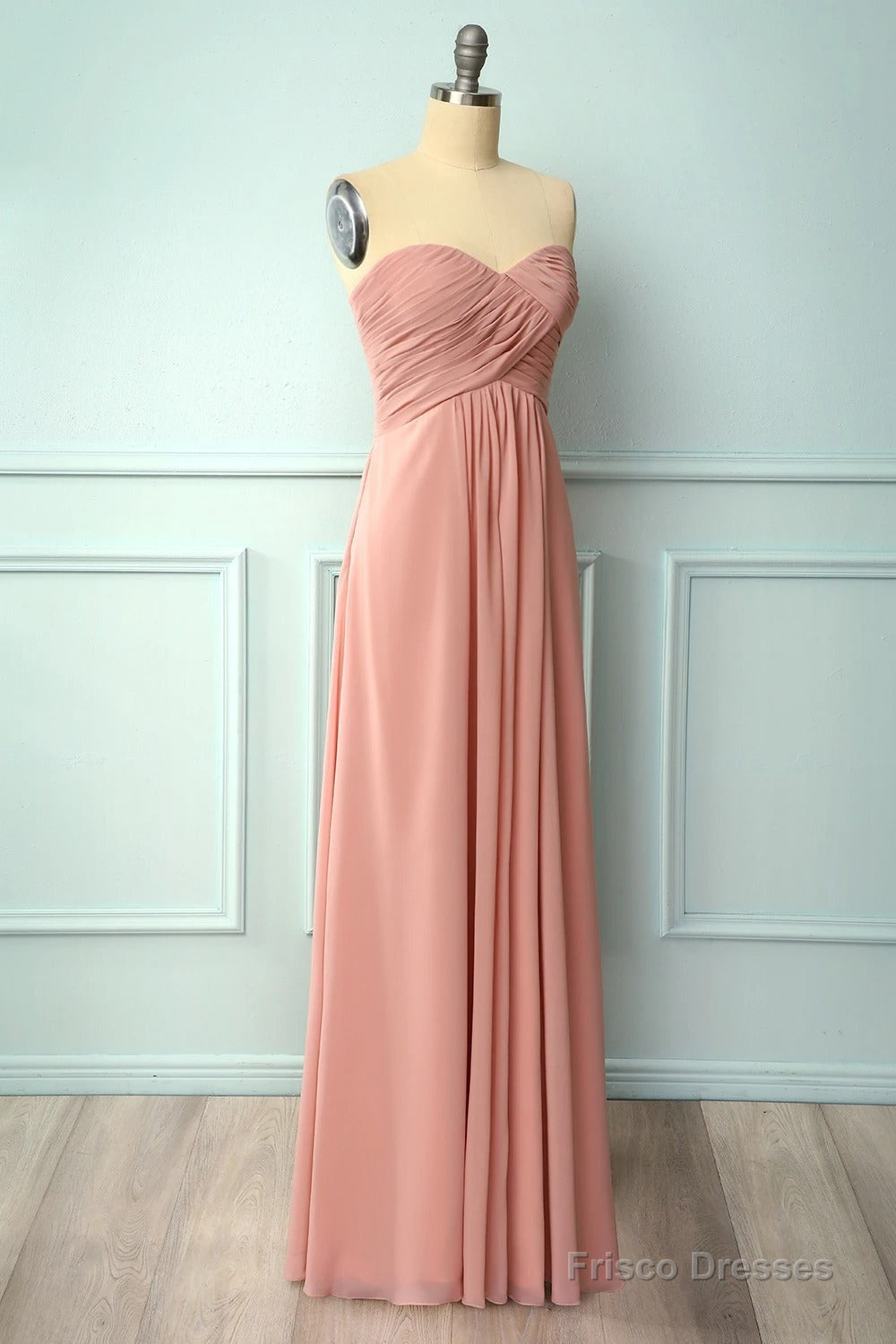 Elegant Sweetheart Pleated Blush Bridesmaid Dress Secondary image