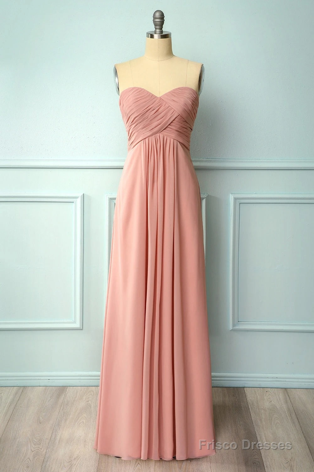 Elegant Sweetheart Pleated Blush Bridesmaid Dress Main image