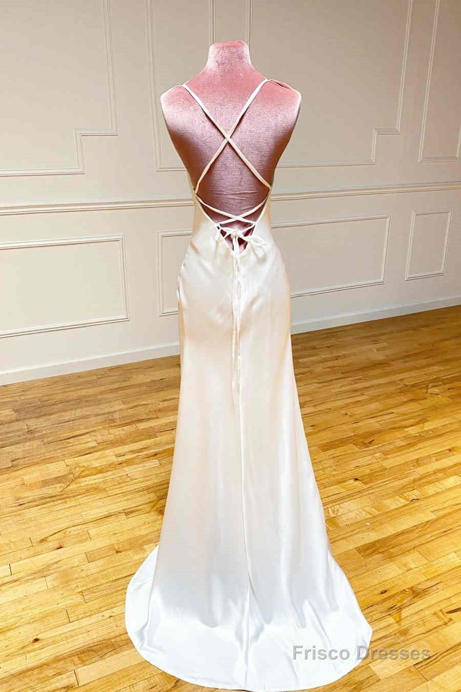 Straps Sheath Ivory Long Formal Dress Main image