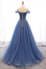 Princess Strapless Beaded Tulle Prom Dress