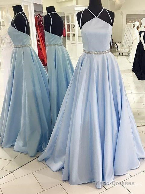 pale light blue prom dress ball gown prom dress long prom dress Main image