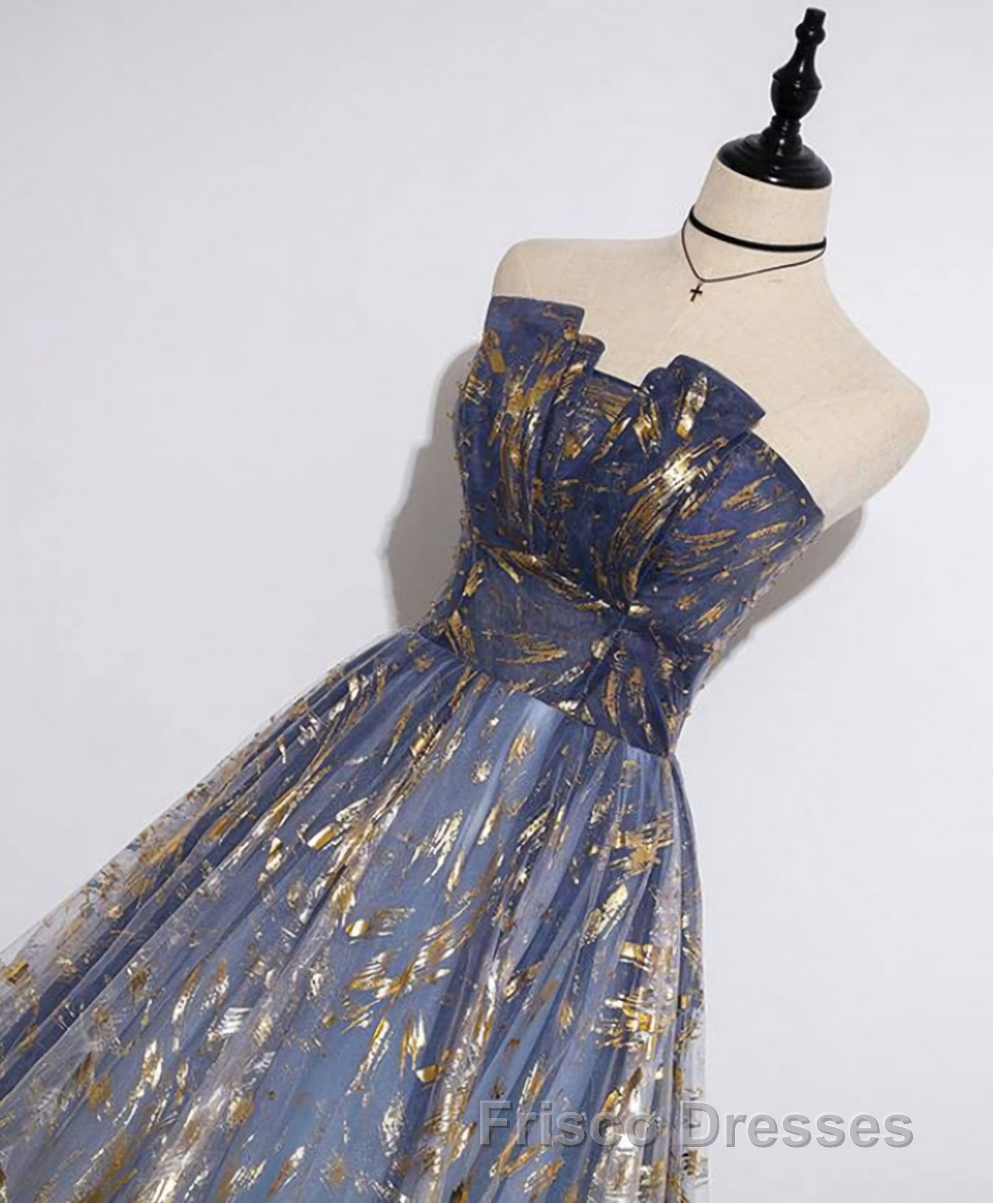 Unique Tulle Lace Long Formal Prom Dress, Tulle Lace Formal Prom Dress, 2