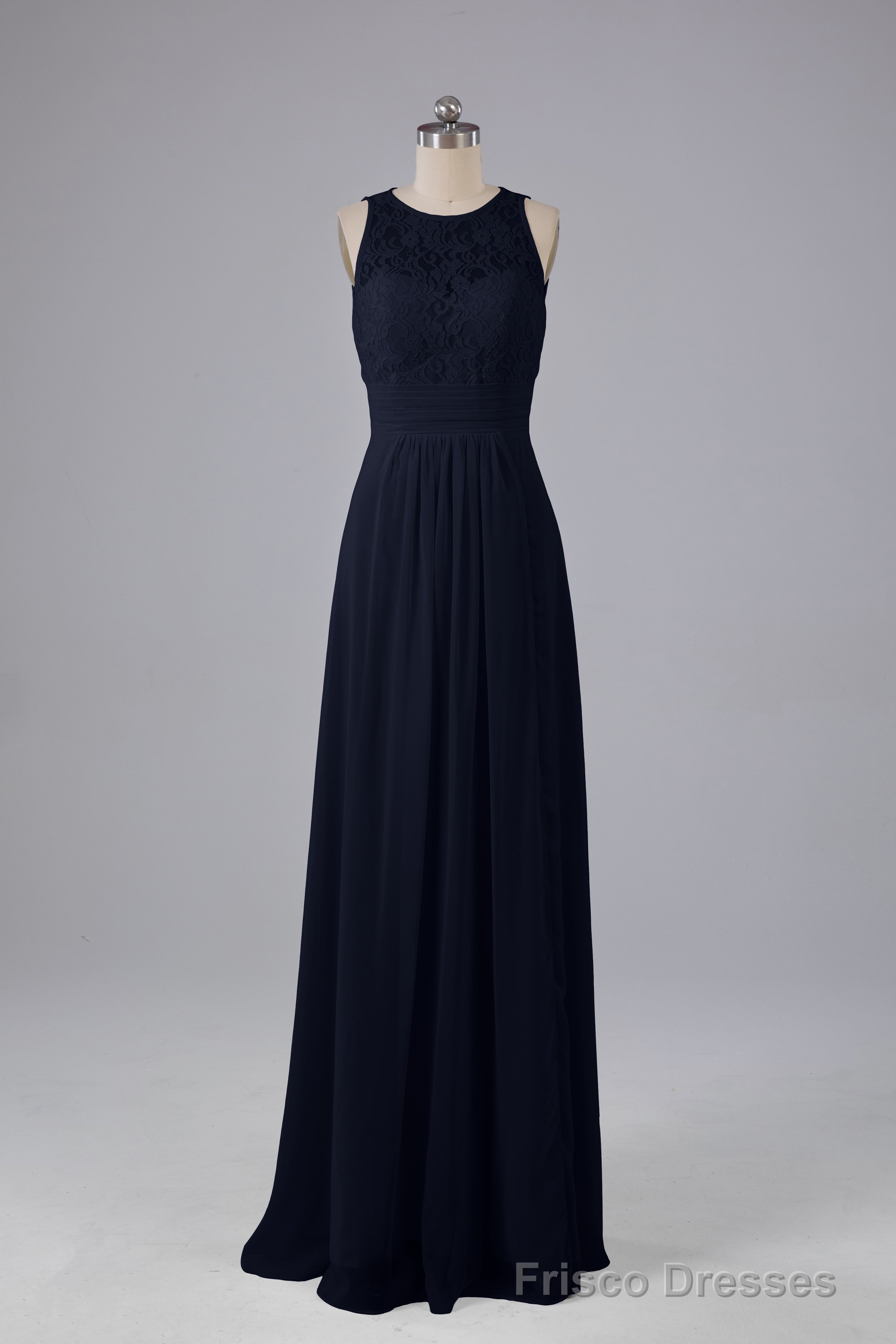 A Line Keyhole Floor Length Bridesmaid Dresses