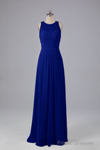 A Line Keyhole Floor Length Bridesmaid Dresses