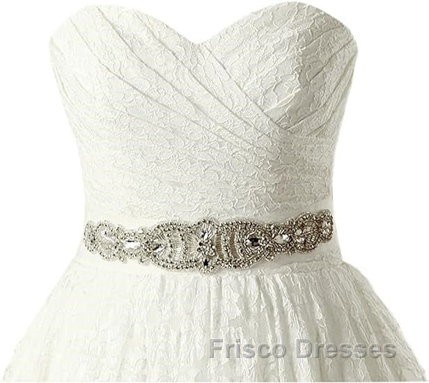 A-line Sweetheart Floor Length Lace Wedding Dress