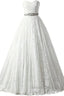 A-line Sweetheart Floor Length Lace Wedding Dress