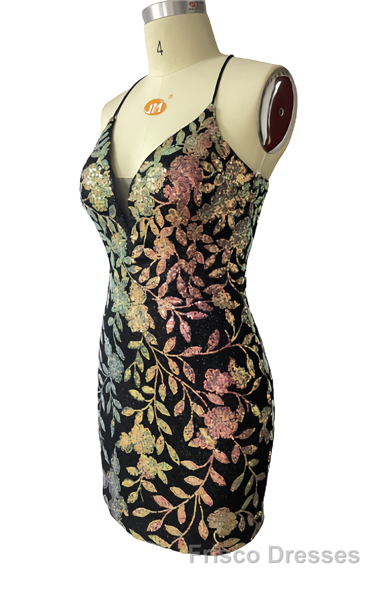 Cute Bodycon V Neck Blue Lace Homecoming Dress