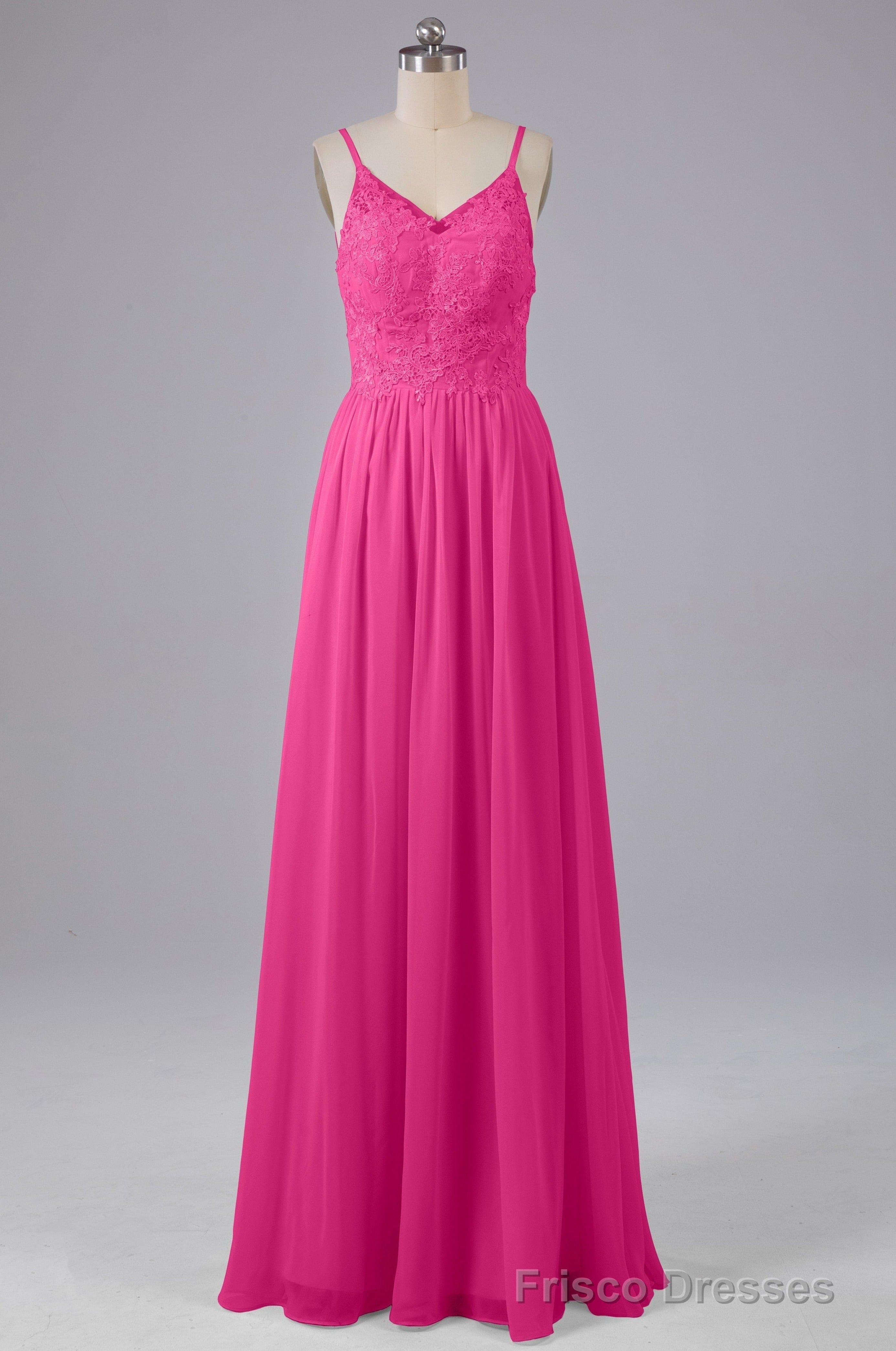 Beautiful Spaghetti Straps Backless Long Bridesmaid Dresses Main image