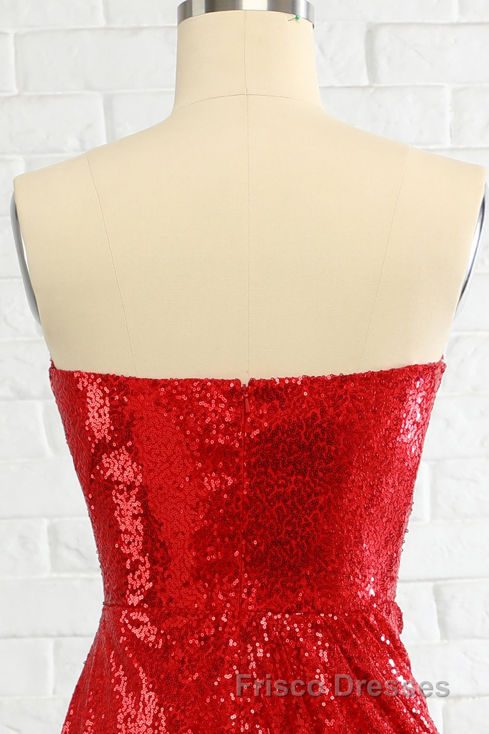 Sheath Sweetheart Red Sequins Formal Prom Dress with Sequins