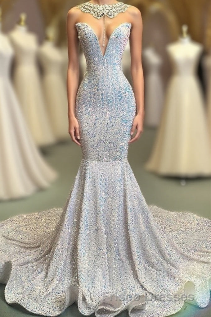 Glamorous Sequins Mermaid Long Evening Formal Prom Dress Online Main image