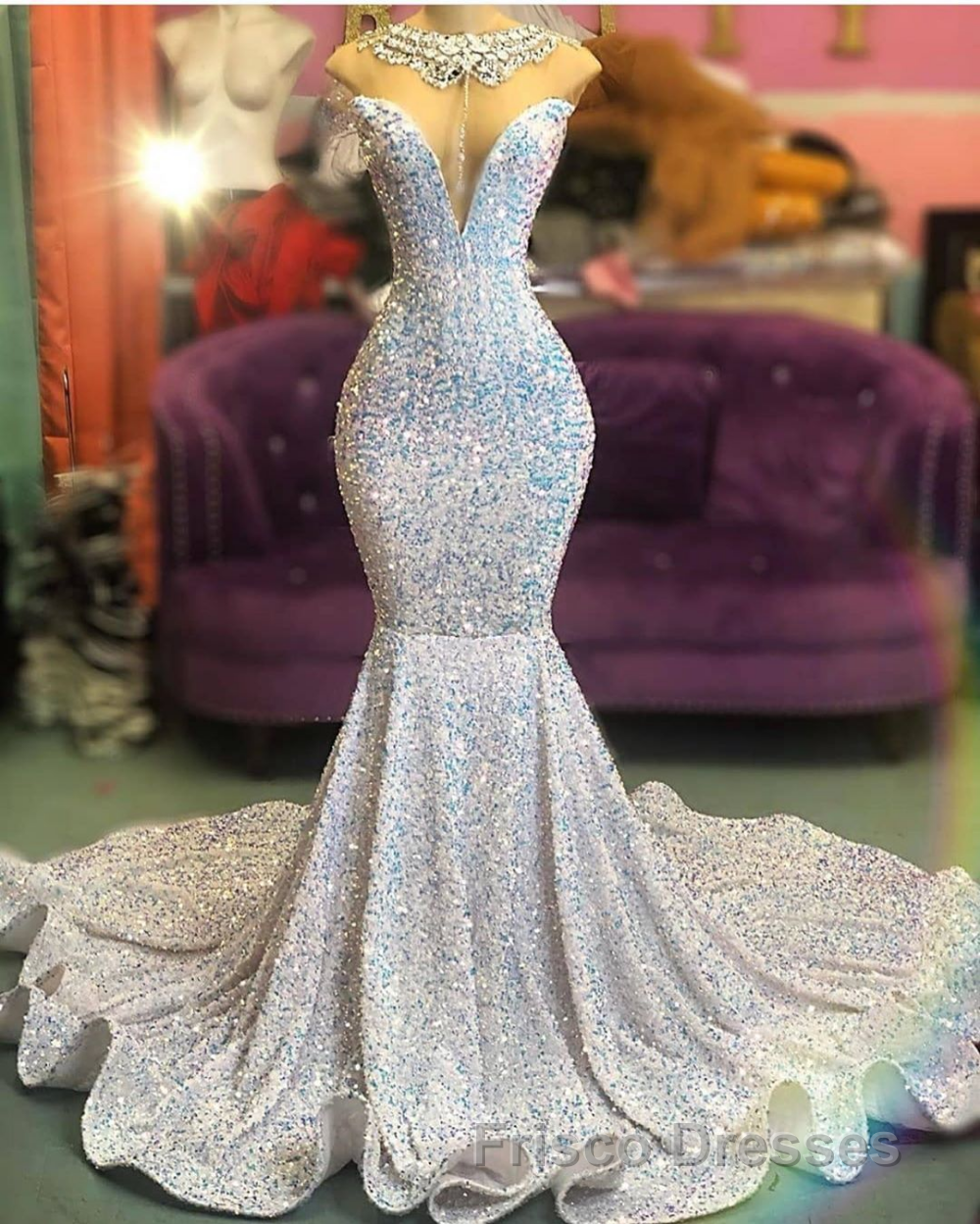 Glamorous Sequins Mermaid Long Evening Formal Prom Dress Online