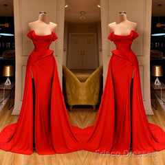 Sexy Red Off-the-Shoulder Long Prom Dress With Split Online