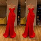 Gorgeous Spaghetti Strap Unique Round Cup High split Red Formal Prom Dress