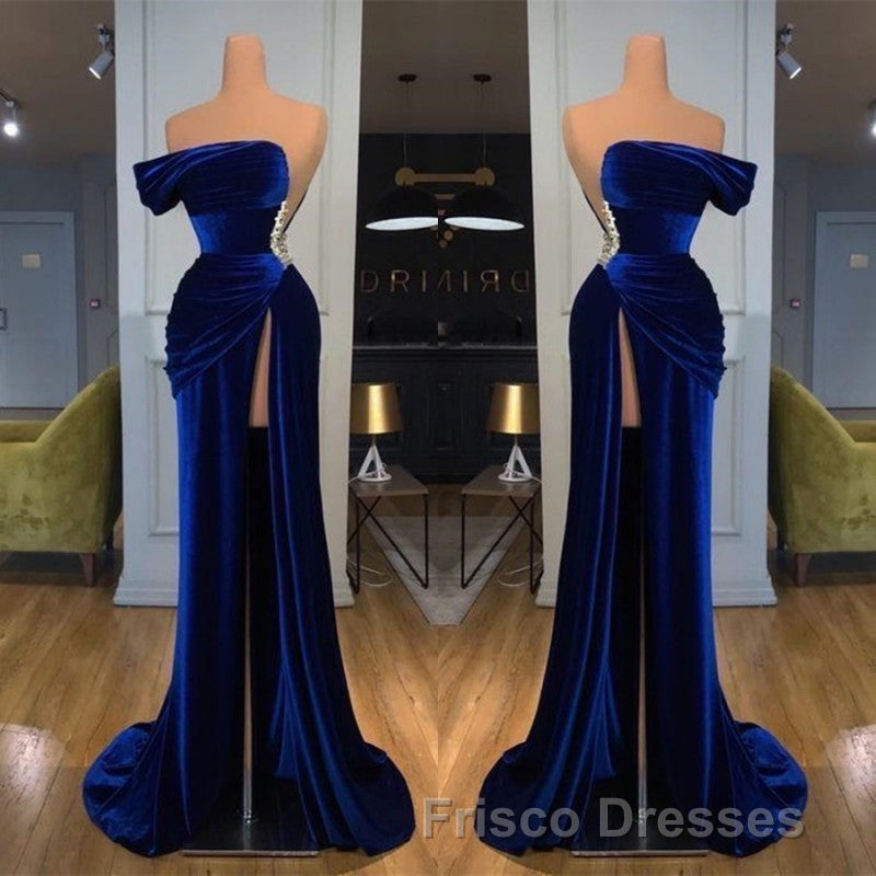 Off-the-Shoulder Mermaid Long Formal Prom Dress With Split Secondary image
