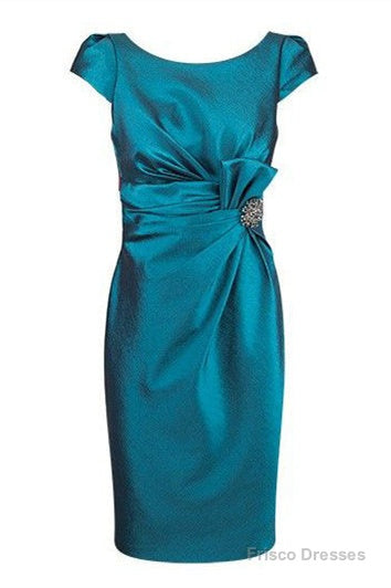 Cap Sleeves Short Blue Mother of Bride Dress Main image