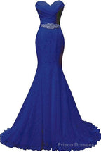 Chic Mermaid Sweetheart Long Lace Prom Dresses