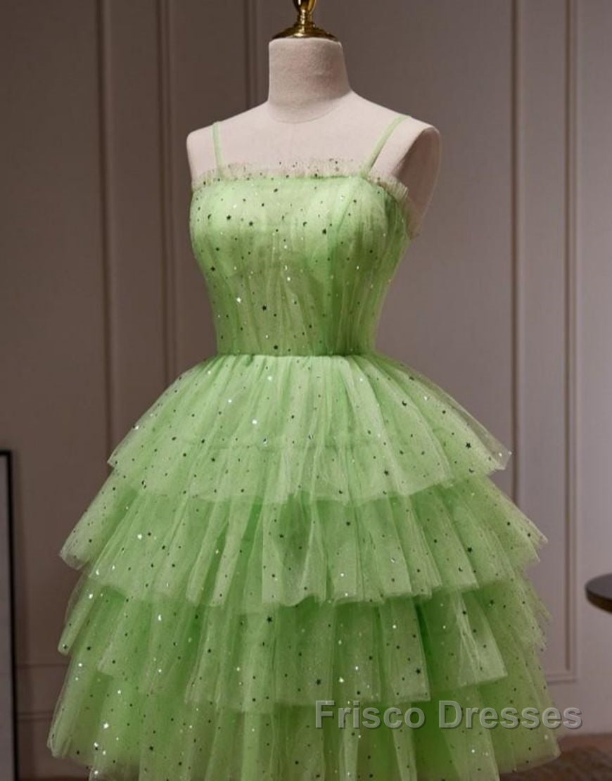 Cute A-Line Four Layers Corset Back Homecoming Dress