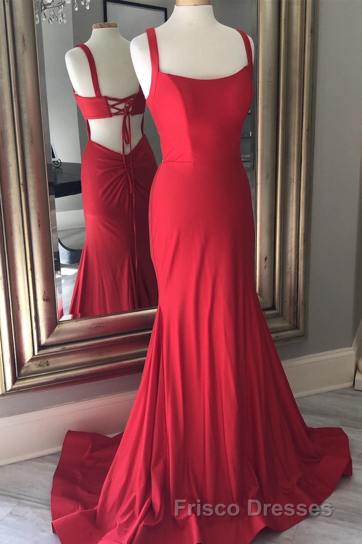 Simply Mermaid Red Long Formal Prom Dress