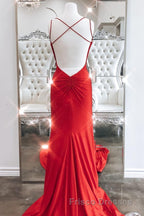 Mermaid Black Long Formal Prom Dress with Cross Back