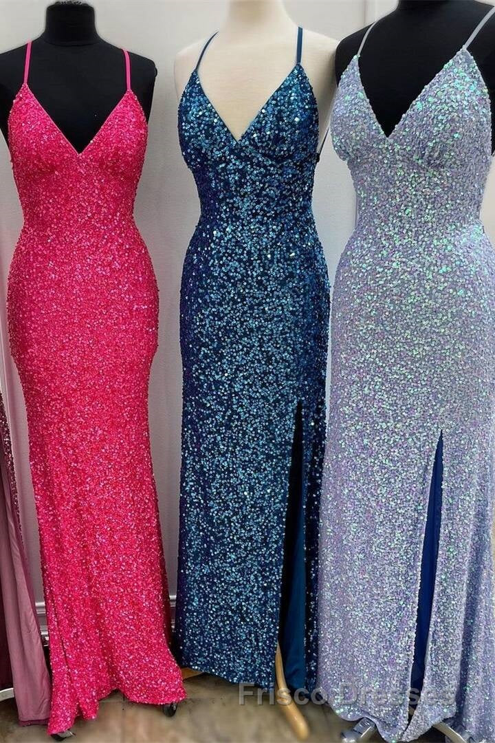 Sparkle Mermaid Sequin Long Formal Prom Dress with Slit Secondary image