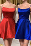 A- Line Spaghetti Straps Short Homecoming Dress