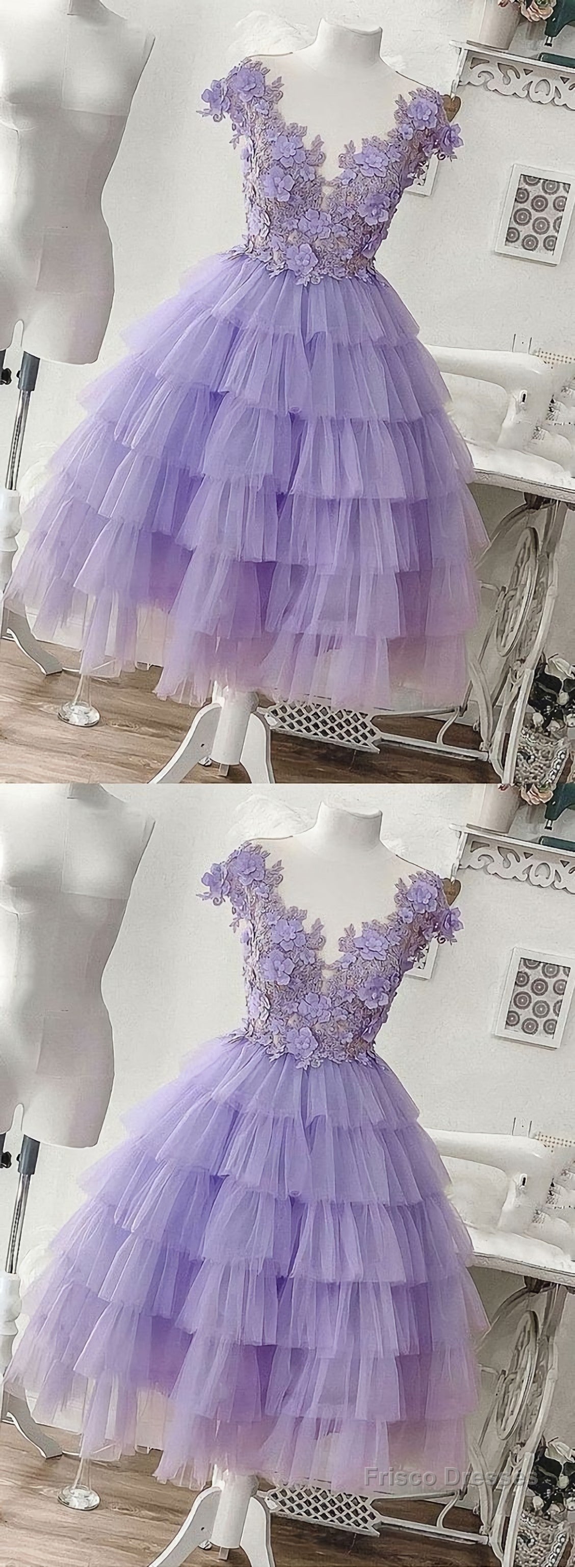 Sexy V Neck Appliques A Line Dresses, Short Prom Dresses, Cheap Homecoming Dresses, Graduation Dress Formal Women Dress, Homecoming Dress, E0898 Main image