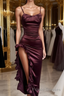 Sexy Slit Ruffles Formal Prom Dresses