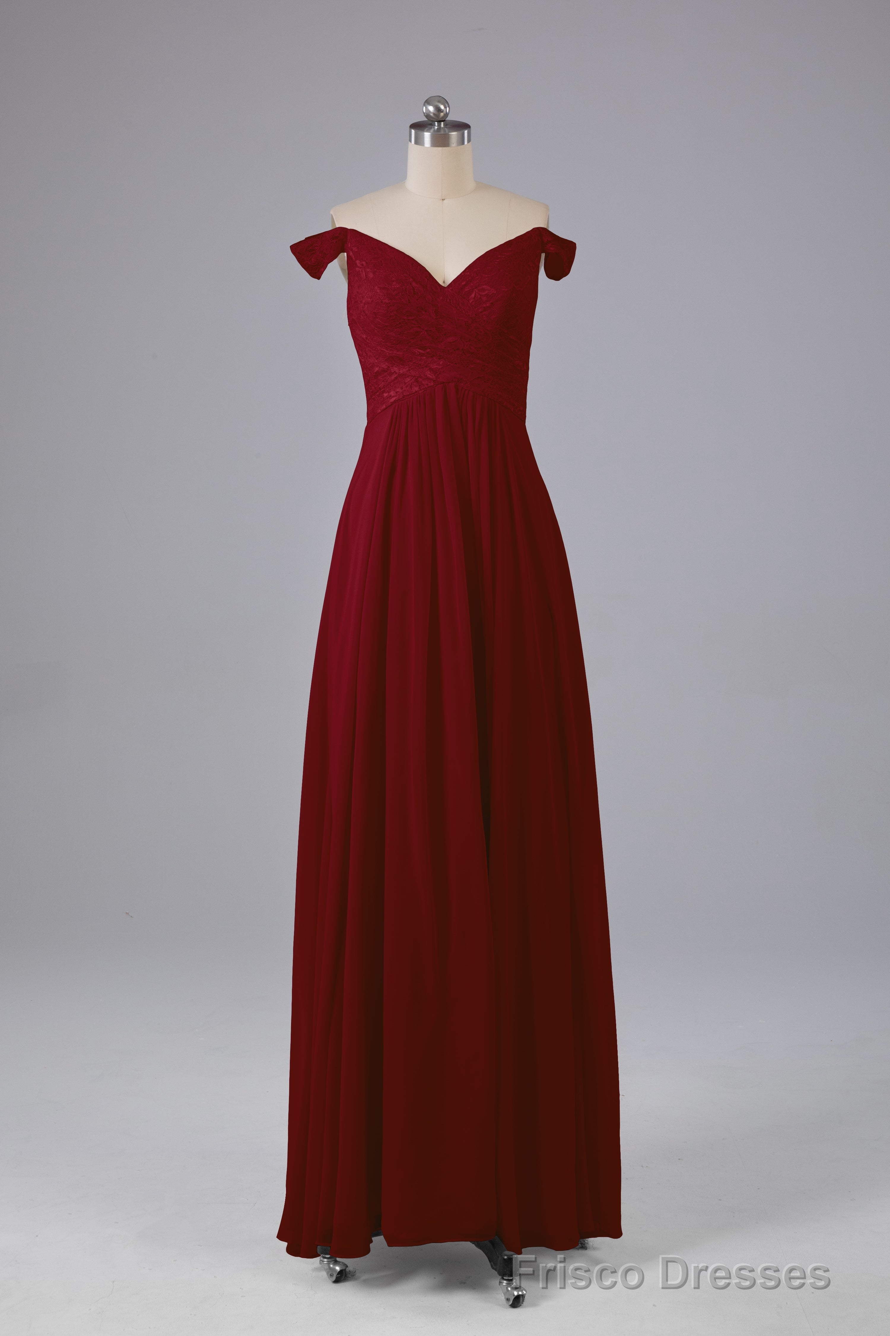 Elegant Chiffon Off The Shoulder Open Back Long Bridesmaid Dresses Secondary image