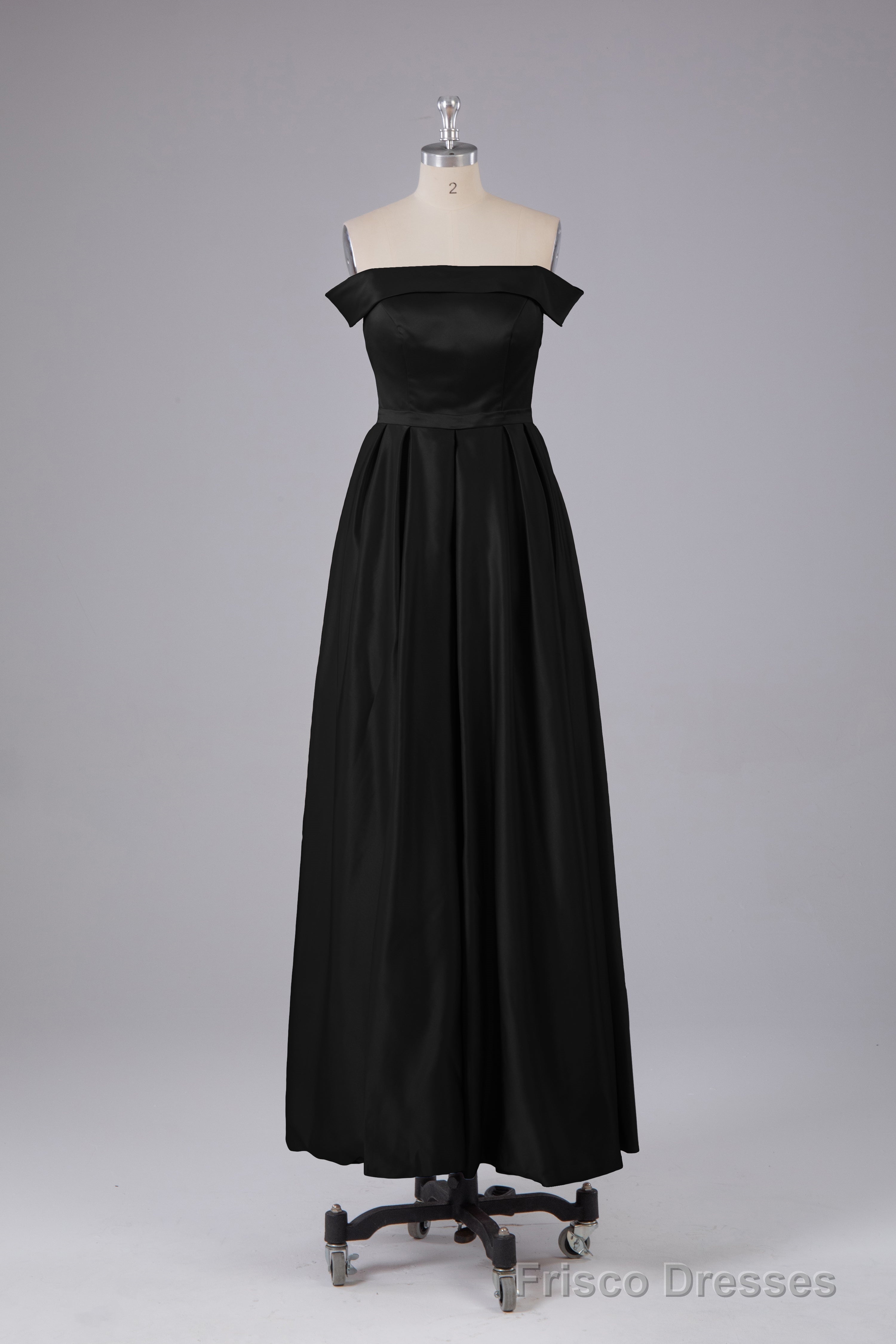 Elegant Off the Shoulder Satin Bridesmaid Dresses Main image