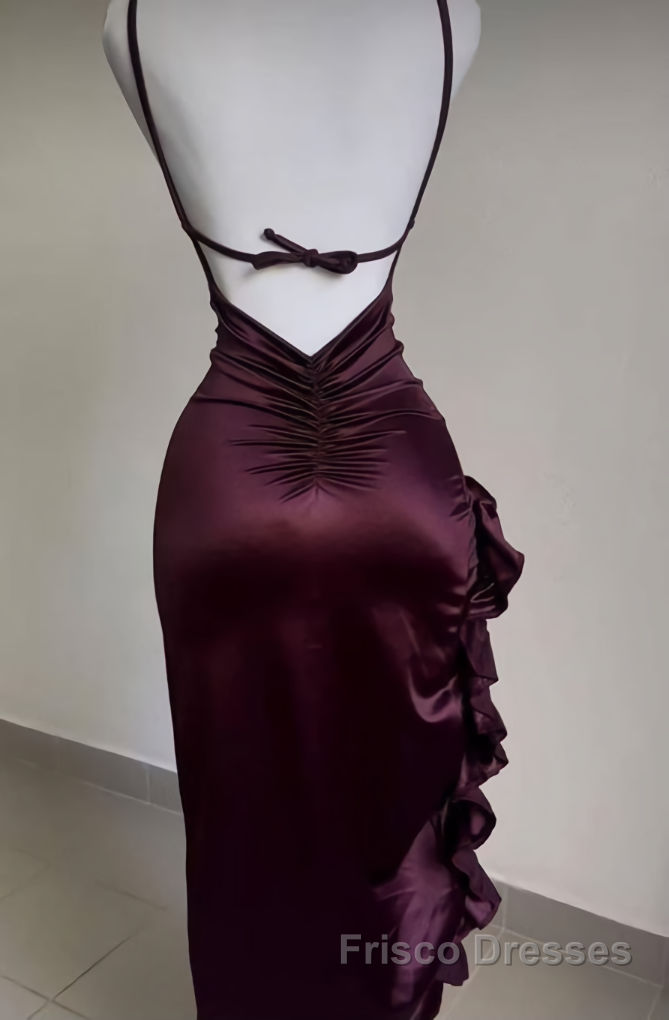 Sexy Slit Ruffles Formal Prom Dresses Secondary image