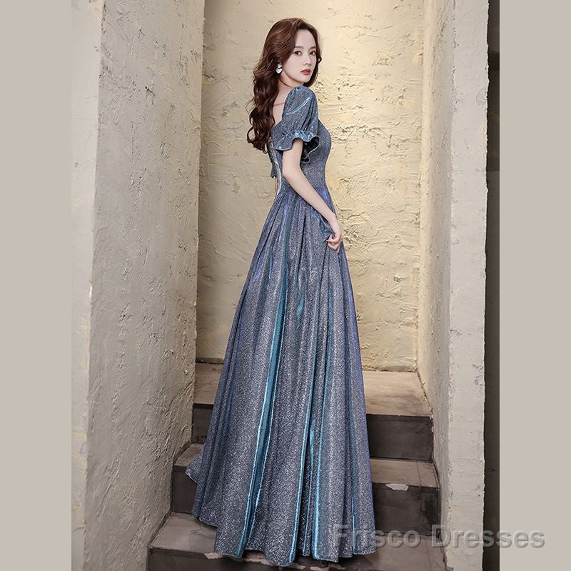 Short-Sleeve Glitter A-Line Evening Gown Secondary image