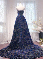 Chic Long Strapless Sparkly Tight Formal Prom Dress Formal Prom Party Dress