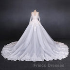 Elegant Long Sleeves Lace Wedding Dress Beautiful Bridal Dress