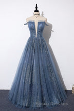Lovely Tight A-line Lace Up Blue Formal Prom Dress For Girls Party Dress